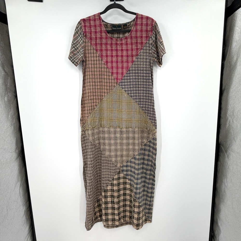 Sacred Threads Maxi Dress Womens Small Boho Cottagecore Patchwork 100% cotton